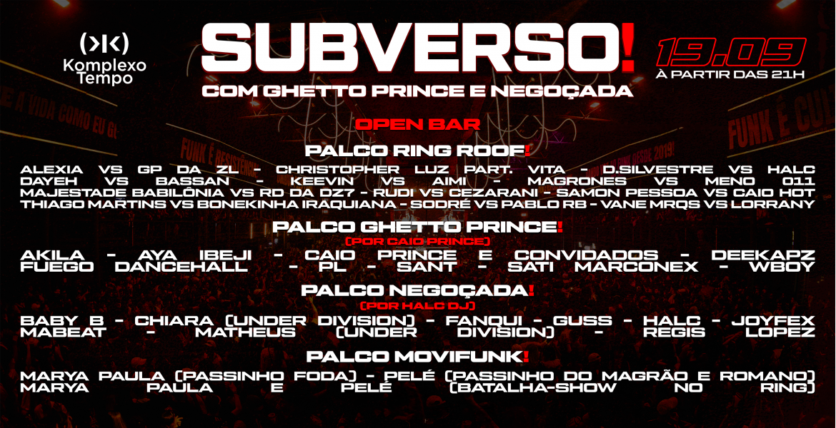SUBVERSO ROOF❗COM GHETTO PRINCE E NEGOÇADA