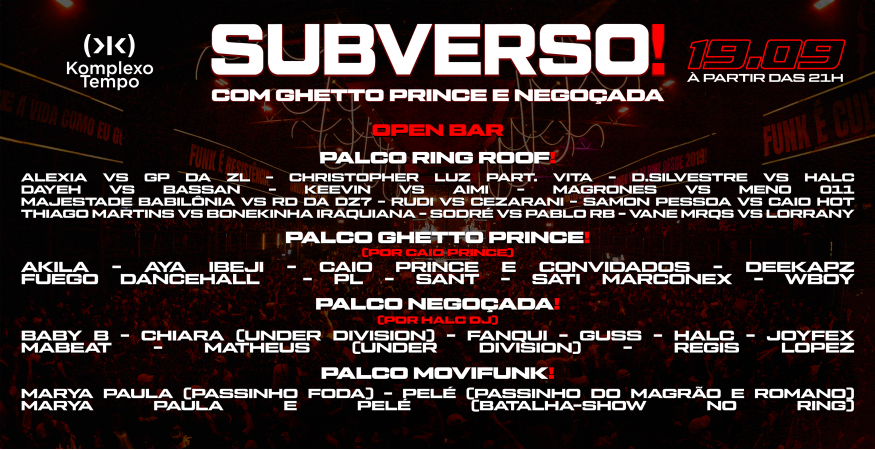SUBVERSO ROOF❗COM GHETTO PRINCE E NEGOÇADA