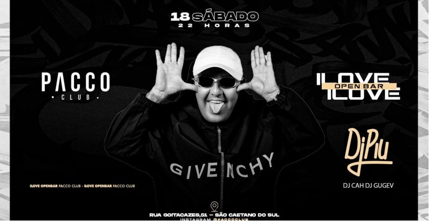 DJ PIU | I LOVE OPEN BAR | SÁBADO 18.04| PACCO CLUB