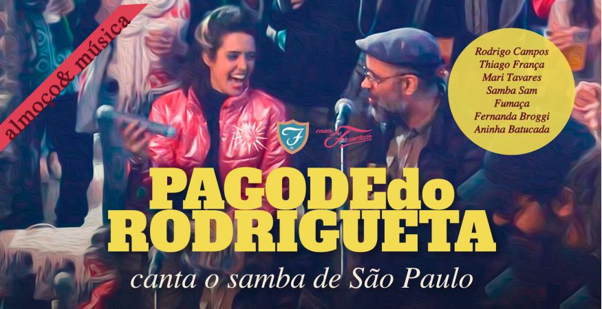 15h às 17h30 - QUA 25/01 - ALMOÇO &amp; MÚSICA - Pagode do Rodrigueta