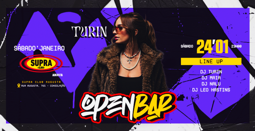 Supra Augusta | Open Bar | DJ Turin | Sábado 24/01