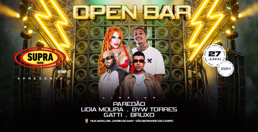 Supra Bernô | OPEN BAR | Sábado 27/06