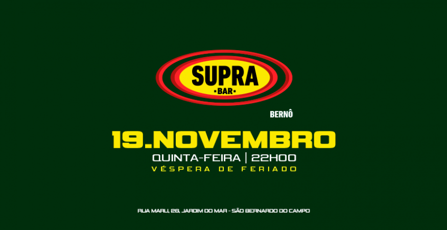 Supra Berno | TRAP SESSION | Quinta 19/11
